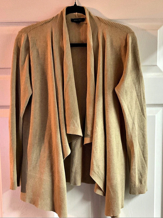 Lands' End Sweaters - Lands' End Women's Cotton Open Front Cardigan Beige Small